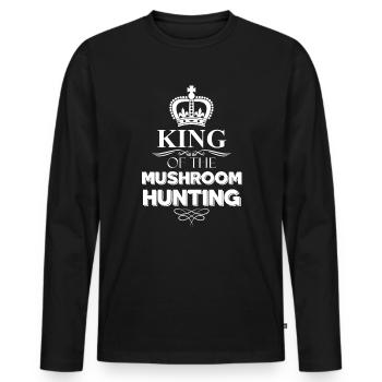 Cueilleurs de champignons et amis champignons - T-shirt manches longues Premium bio Homme - noir - Devant - Nico (187cm)