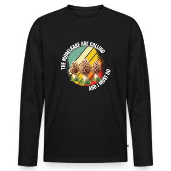 Pilzsammler und Pilz Freunde - Männer Premium Bio Langarmshirt - Schwarz - Vorne - Nico (187cm)