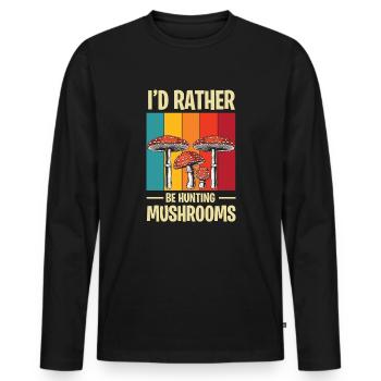 Mushroom pickers and mushroom friends - Men's Premium Organic Long Sleeve Shirt - black - Front - Nico (187cm)