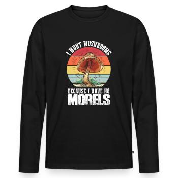 Mushroom pickers and mushroom friends - Men's Premium Organic Long Sleeve Shirt - black - Front - Nico (187cm)