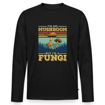 Mushroom pickers and mushroom friends - Men's Premium Organic Long Sleeve Shirt - black - Front - Nico (187cm)
