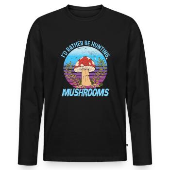 Mushroom pickers and mushroom friends - Men's Premium Organic Long Sleeve Shirt - black - Front - Nico (187cm)