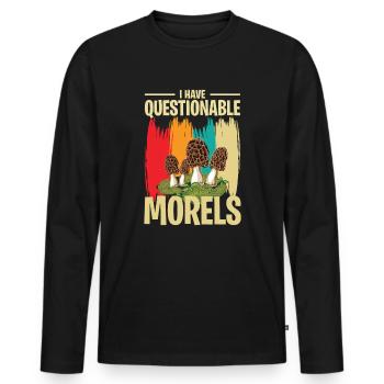 Pilzsammler und Pilz Freunde - Männer Premium Bio Langarmshirt - Schwarz - Vorne - Nico (187cm)