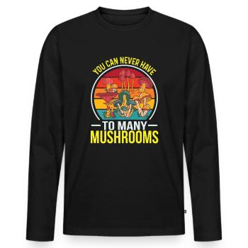 Mushroom pickers and mushroom friends - Men's Premium Organic Long Sleeve Shirt - black - Front - Nico (187cm)