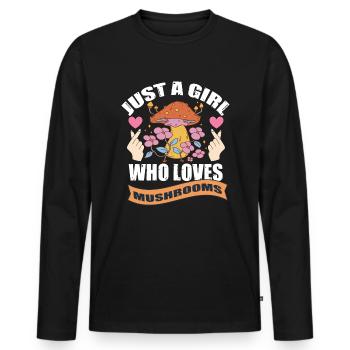 Mushroom pickers and mushroom friends - Men's Premium Organic Long Sleeve Shirt - black - Front - Nico (187cm)