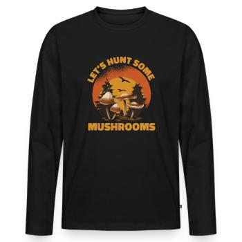 Mushroom pickers and mushroom friends - Men's Premium Organic Long Sleeve Shirt - black - Front - Nico (187cm)