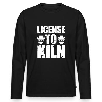 Poterie et poterie - T-shirt manches longues Premium bio Homme - noir - Devant - Nico (187cm)