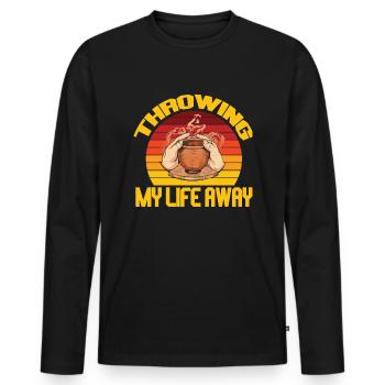 Pottery and pottery - Men's Premium Organic Long Sleeve Shirt - black - Front - Nico (187cm)