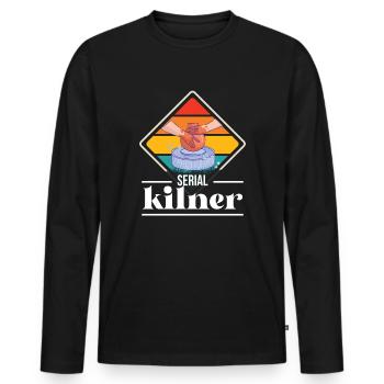 Pottery and pottery - Men's Premium Organic Long Sleeve Shirt - black - Front - Nico (187cm)