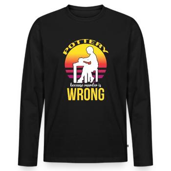 Pottery and pottery - Men's Premium Organic Long Sleeve Shirt - black - Front - Nico (187cm)