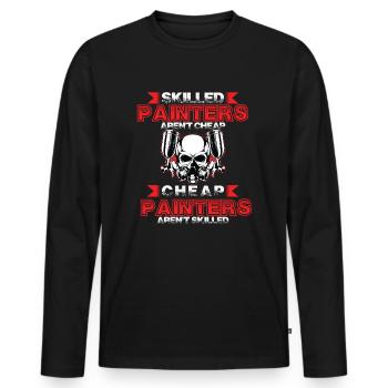 Peintre et vernisseur, le métier le meilleur et le plus ennuyeux - T-shirt manches longues Premium bio Homme - noir - Devant - Nico (187cm)