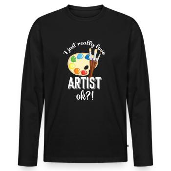 Peintre et vernisseur, le métier le meilleur et le plus ennuyeux - T-shirt manches longues Premium bio Homme - noir - Devant - Nico (187cm)