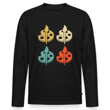 Peintre et vernisseur, le métier le meilleur et le plus ennuyeux - T-shirt manches longues Premium bio Homme - noir - Devant - Nico (187cm)