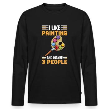 Maler und Lackierer, der Beste und Nervigste Beruf - Männer Premium Bio Langarmshirt - Schwarz - Vorne - Nico (187cm)