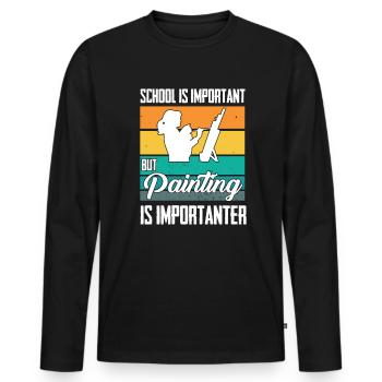 Maler und Lackierer, der Beste und Nervigste Beruf - Männer Premium Bio Langarmshirt - Schwarz - Vorne - Nico (187cm)