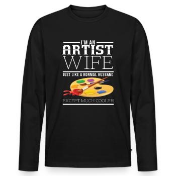 Peintre et vernisseur, le métier le meilleur et le plus ennuyeux - T-shirt manches longues Premium bio Homme - noir - Devant - Nico (187cm)