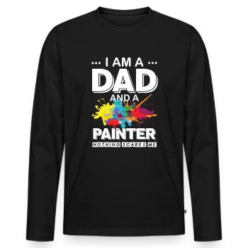 Peintre et vernisseur, le métier le meilleur et le plus ennuyeux - T-shirt manches longues Premium bio Homme - noir - Devant - Nico (187cm)