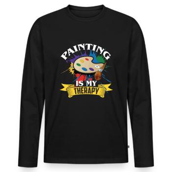 Peintre et vernisseur, le métier le meilleur et le plus ennuyeux - T-shirt manches longues Premium bio Homme - noir - Devant - Nico (187cm)