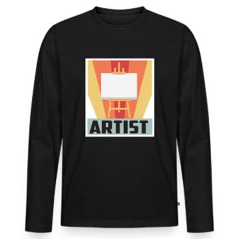 Peintre et vernisseur, le métier le meilleur et le plus ennuyeux - T-shirt manches longues Premium bio Homme - noir - Devant - Nico (187cm)