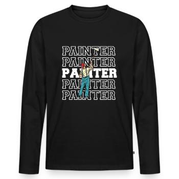 Maler und Lackierer, der Beste und Nervigste Beruf - Männer Premium Bio Langarmshirt - Schwarz - Vorne - Nico (187cm)