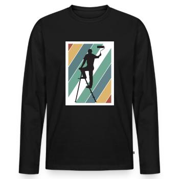 Maler und Lackierer, der Beste und Nervigste Beruf - Männer Premium Bio Langarmshirt - Schwarz - Vorne - Nico (187cm)