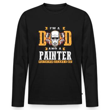 Peintre et vernisseur, le métier le meilleur et le plus ennuyeux - T-shirt manches longues Premium bio Homme - noir - Devant - Nico (187cm)