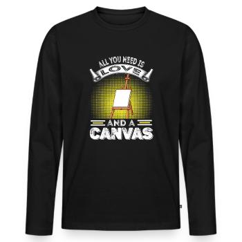 Peintre et vernisseur, le métier le meilleur et le plus ennuyeux - T-shirt manches longues Premium bio Homme - noir - Devant - Nico (187cm)