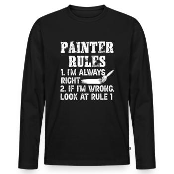 Maler und Lackierer, der Beste und Nervigste Beruf - Männer Premium Bio Langarmshirt - Schwarz - Vorne - Nico (187cm)