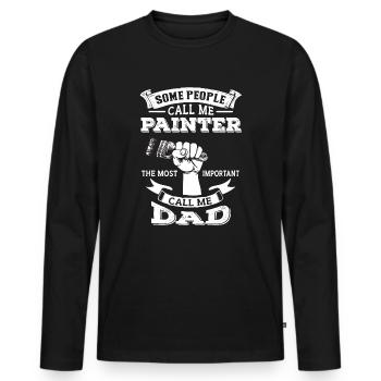 Peintre et vernisseur, le métier le meilleur et le plus ennuyeux - T-shirt manches longues Premium bio Homme - noir - Devant - Nico (187cm)