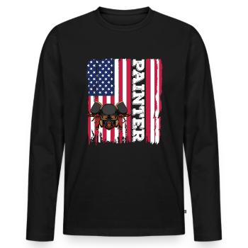 Maler und Lackierer, der Beste und Nervigste Beruf - Männer Premium Bio Langarmshirt - Schwarz - Vorne - Nico (187cm)