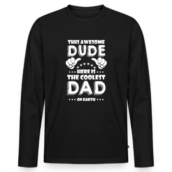 Cadeau de fête des pères pour papa pour la fête des hommes - T-shirt manches longues Premium bio Homme - noir - Devant - Nico (187cm)