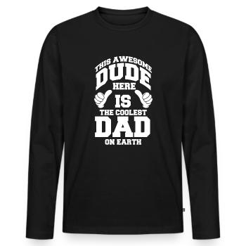 Cadeau de fête des pères pour papa pour la fête des hommes - T-shirt manches longues Premium bio Homme - noir - Devant - Nico (187cm)