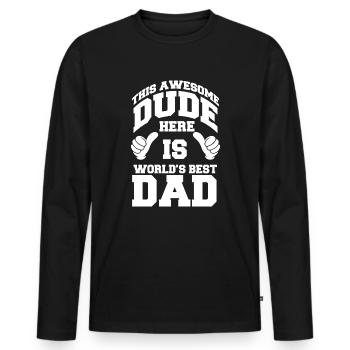 Father's Day gift for dad for Men's Day - Men's Premium Organic Long Sleeve Shirt - black - Front - Nico (187cm)