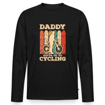 Vatertagsgeschenk für den Papa zu Vatertag - Männer Premium Bio Langarmshirt - Schwarz - Vorne - Nico (187cm)