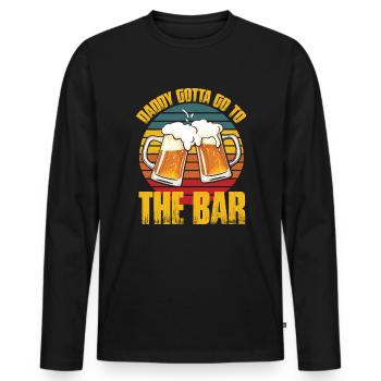 Cadeau de fête des pères pour papa pour la fête des hommes - T-shirt manches longues Premium bio Homme - noir - Devant - Nico (187cm)