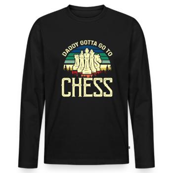 Cadeau de fête des pères pour papa pour la fête des pères - T-shirt manches longues Premium bio Homme - noir - Devant - Nico (187cm)