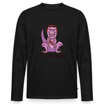 Cadeau de fête des pères pour papa pour la fête des hommes - T-shirt manches longues Premium bio Homme - noir - Devant - Nico (187cm)