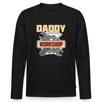 Cadeau de fête des pères pour papa pour la fête des hommes - T-shirt manches longues Premium bio Homme - noir - Devant - Nico (187cm)