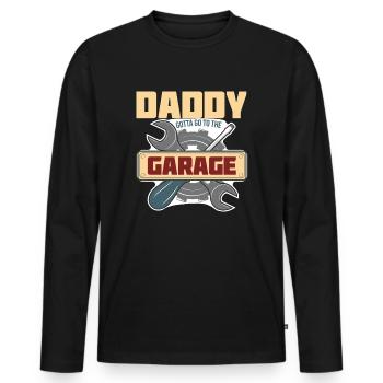 Father's Day gift for dad for Men's Day - Men's Premium Organic Long Sleeve Shirt - black - Front - Nico (187cm)