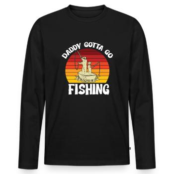 Father's Day gift for dad for Men's Day - Men's Premium Organic Long Sleeve Shirt - black - Front - Nico (187cm)