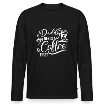 Cadeau de fête des pères pour papa pour la fête des hommes - T-shirt manches longues Premium bio Homme - noir - Devant - Nico (187cm)