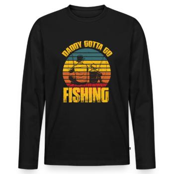 Father's Day Gift for Dad for Men's Day - Men's Premium Organic Long Sleeve Shirt - black - Front - Nico (187cm)