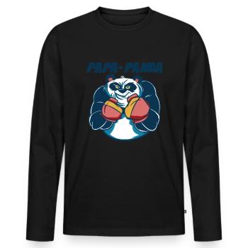 Cadeau de fête des pères pour papa pour la fête des hommes - T-shirt manches longues Premium bio Homme - noir - Devant - Nico (187cm)