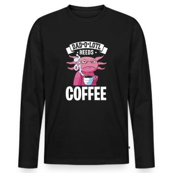 Cadeau de fête des pères pour papa pour la fête des hommes - T-shirt manches longues Premium bio Homme - noir - Devant - Nico (187cm)