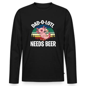 Cadeau de fête des pères pour papa pour la fête des hommes - T-shirt manches longues Premium bio Homme - noir - Devant - Nico (187cm)
