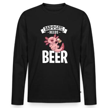 Cadeau de fête des pères pour papa pour la fête des hommes - T-shirt manches longues Premium bio Homme - noir - Devant - Nico (187cm)
