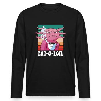 Cadeau de fête des pères pour papa pour la fête des hommes - T-shirt manches longues Premium bio Homme - noir - Devant - Nico (187cm)
