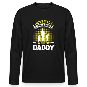 Father's Day gift for dad for Men's Day - Men's Premium Organic Long Sleeve Shirt - black - Front - Nico (187cm)