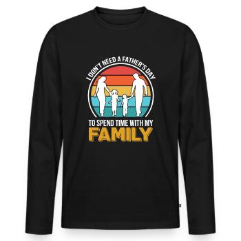 Cadeau de fête des pères pour papa pour la fête des hommes - T-shirt manches longues Premium bio Homme - noir - Devant - Nico (187cm)