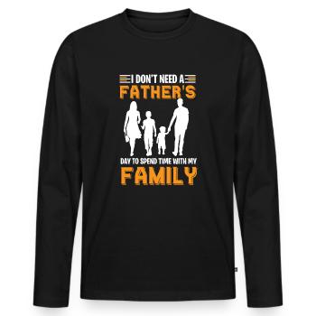 Cadeau de fête des pères pour papa pour la fête des hommes - T-shirt manches longues Premium bio Homme - noir - Devant - Nico (187cm)